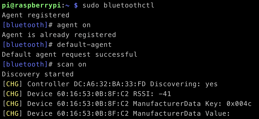 linux scanning bluetooth devices